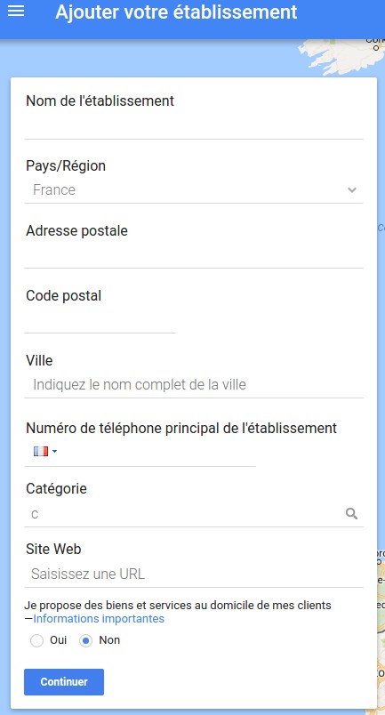 Google my business ajouter un établissement